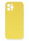 BFS  iPhone 12 Pro Max Kılıf Nano içi Kadife Silikon - Sarı