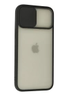 BFS  iPhone 12 Pro Max Kılıf Palm Buzlu Kamera Sürgülü Silikon - Siyah