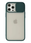 BFS  iPhone 12 Pro Max Kılıf Palm Buzlu Kamera Sürgülü Silikon - Yeşil
