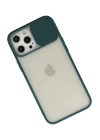 BFS  iPhone 12 Pro Max Kılıf Palm Buzlu Kamera Sürgülü Silikon - Yeşil