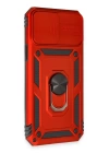 BFS  iPhone 12 Pro Max Kılıf Pars Lens Yüzüklü Silikon - Kırmızı