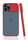 BFS  iPhone 12 Pro Max Kılıf Platin Kamera Koruma Silikon - Kırmızı