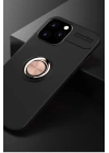 BFS  iPhone 12 Pro Max Kılıf Range Yüzüklü Silikon - Siyah-Gold