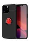 BFS  iPhone 12 Pro Max Kılıf Range Yüzüklü Silikon - Siyah-Kırmızı