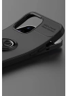 BFS  iPhone 12 Pro Max Kılıf Range Yüzüklü Silikon - Siyah-Kırmızı