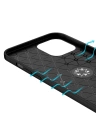 BFS  iPhone 12 Pro Max Kılıf Range Yüzüklü Silikon - Siyah-Kırmızı