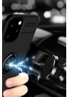 BFS  iPhone 12 Pro Max Kılıf Range Yüzüklü Silikon - Siyah-Mavi