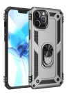 BFS  iPhone 12 Pro Max Kılıf Sofya Yüzüklü Silikon Kapak - Gümüş