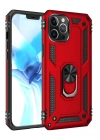BFS  iPhone 12 Pro Max Kılıf Sofya Yüzüklü Silikon Kapak - Kırmızı