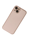 BFS  iPhone 13 Kılıf Coco Deri Silikon Kapak - Pudra