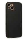 BFS  iPhone 13 Kılıf Coco Deri Silikon Kapak - Siyah