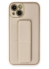 BFS  iPhone 13 Kılıf Coco Deri Standlı Kapak - Gold