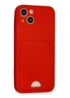 BFS  iPhone 13 Kılıf Kelvin Kartvizitli Silikon - Kırmızı