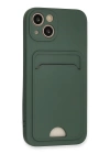 BFS  iPhone 13 Kılıf Kelvin Kartvizitli Silikon - Koyu Yeşil