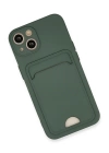BFS  iPhone 13 Kılıf Kelvin Kartvizitli Silikon - Koyu Yeşil