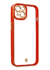 BFS  iPhone 13 Kılıf Liva Lens Silikon - Kırmızı