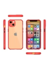 BFS  iPhone 13 Kılıf Miami Şeffaf Silikon - Kırmızı
