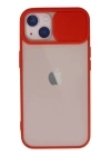 BFS  iPhone 13 Kılıf Palm Buzlu Kamera Sürgülü Silikon - Kırmızı