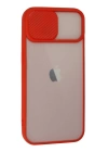 BFS  iPhone 13 Kılıf Palm Buzlu Kamera Sürgülü Silikon - Kırmızı