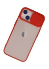 BFS  iPhone 13 Kılıf Palm Buzlu Kamera Sürgülü Silikon - Kırmızı