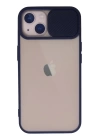 BFS  iPhone 13 Kılıf Palm Buzlu Kamera Sürgülü Silikon - Lacivert