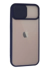 BFS  iPhone 13 Kılıf Palm Buzlu Kamera Sürgülü Silikon - Lacivert