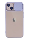BFS  iPhone 13 Kılıf Palm Buzlu Kamera Sürgülü Silikon - Lila
