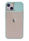 BFS  iPhone 13 Kılıf Palm Buzlu Kamera Sürgülü Silikon - Turkuaz