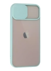 BFS  iPhone 13 Kılıf Palm Buzlu Kamera Sürgülü Silikon - Turkuaz