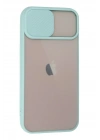 BFS iPhone 13 Kılıf Palm Buzlu Kamera Sürgülü Silikon - Turkuaz