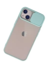 BFS  iPhone 13 Kılıf Palm Buzlu Kamera Sürgülü Silikon - Turkuaz
