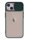 BFS iPhone 13 Kılıf Palm Buzlu Kamera Sürgülü Silikon - Yeşil