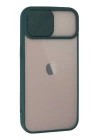 BFS iPhone 13 Kılıf Palm Buzlu Kamera Sürgülü Silikon - Yeşil