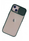 BFS iPhone 13 Kılıf Palm Buzlu Kamera Sürgülü Silikon - Yeşil
