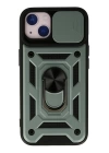 BFS  iPhone 13 Kılıf Pars Lens Yüzüklü Silikon - Yeşil