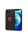 BFS iPhone 13 Kılıf Range Yüzüklü Silikon - Siyah-Kırmızı
