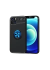 BFS iPhone 13 Kılıf Range Yüzüklü Silikon - Siyah-Mavi