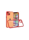 BFS  iPhone 13 Mini Kılıf Miami Şeffaf Silikon - Kırmızı
