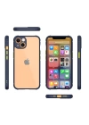 BFS  iPhone 13 Mini Kılıf Miami Şeffaf Silikon - Lacivert