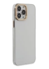 BFS  iPhone 13 Pro Kılıf Anka PC Sert Metal Kapak - Şeffaf