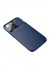BFS  iPhone 13 Pro Kılıf Auto Focus Karbon Kapak - Lacivert