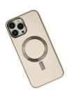 BFS  iPhone 13 Pro Kılıf Coco Deri Magneticsafe Silikon - Krem
