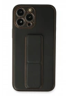 BFS  iPhone 13 Pro Kılıf Coco Deri Standlı Kapak - Siyah