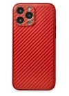 BFS  iPhone 13 Pro Kılıf Coco Karbon Silikon - Kırmızı