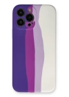 BFS  iPhone 13 Pro Kılıf Ebruli Lansman Silikon - Mor-Beyaz