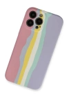 BFS  iPhone 13 Pro Kılıf Ebruli Lansman Silikon - Pembe-Lila