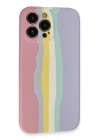 BFS  iPhone 13 Pro Kılıf Ebruli Lansman Silikon - Pembe-Lila
