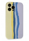 BFS  iPhone 13 Pro Kılıf Ebruli Lansman Silikon - Sarı-Lila