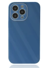 BFS  iPhone 13 Pro Kılıf Glass Kapak - Mavi