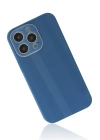 BFS  iPhone 13 Pro Kılıf Glass Kapak - Mavi